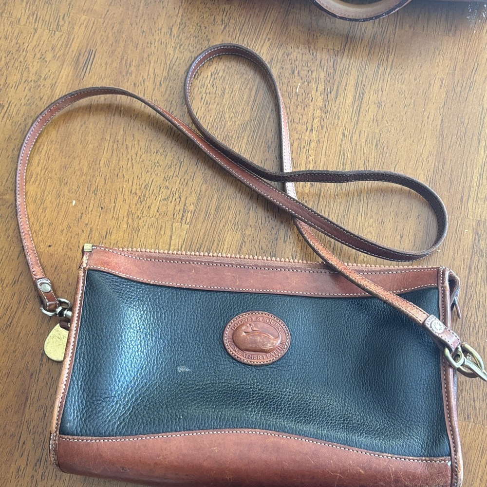 Elegant Black and Brown Leather Crossbody Bag